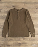 66BW Big Waffle Henley T-Shirt - Brown