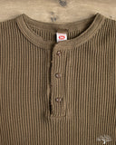 66BW Big Waffle Henley T-Shirt - Brown