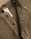 66BW Big Waffle Henley T-Shirt - Brown