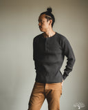 66BW Big Waffle Henley T-Shirt - Steel Gray