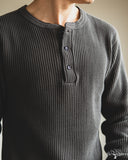 66BW Big Waffle Henley T-Shirt - Steel Gray