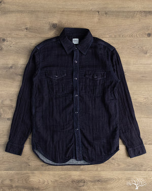 UES Herringbone Double Gauze Long-Sleeve Shirt - Indigo