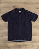 Herrringbone Double Gauze Short-Sleeve Shirt - Indigo