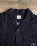 Herrringbone Double Gauze Short-Sleeve Shirt - Indigo
