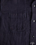Herrringbone Double Gauze Short-Sleeve Shirt - Indigo