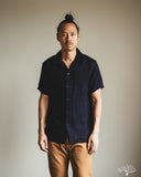 Herrringbone Double Gauze Short-Sleeve Shirt - Indigo