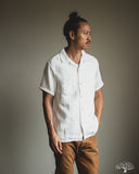 Herrringbone Double Gauze Short-Sleeve Shirt - White
