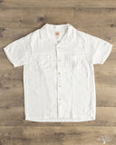 Herrringbone Double Gauze Short-Sleeve Shirt - White