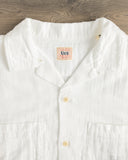 Herrringbone Double Gauze Short-Sleeve Shirt - White