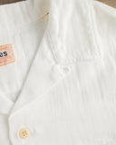 Herrringbone Double Gauze Short-Sleeve Shirt - White