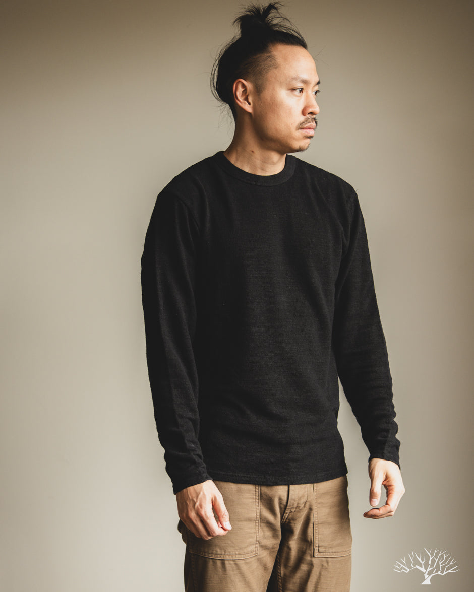 UES Linen Long Sleeve Tee - Black