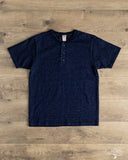 UES No. 7 Yarn-Dyed Indigo Henley T-Shirt