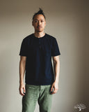 UES No. 7 Yarn-Dyed Indigo Henley T-Shirt