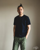 UES No. 7 Yarn-Dyed Indigo Henley T-Shirt