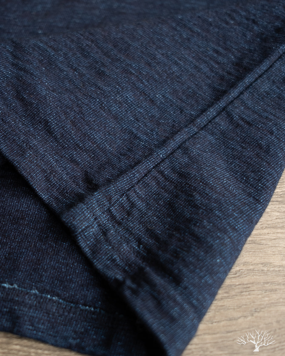 UES No. 7 Yarn-Dyed Indigo Henley T-Shirt