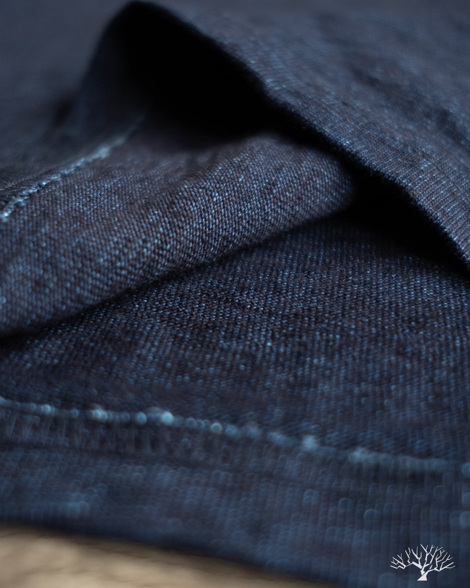 UES No. 7 Yarn-Dyed Indigo Henley T-Shirt