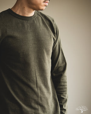 UES - No. 8 Slub Nep Long-Sleeve Tee - Green – Withered Fig