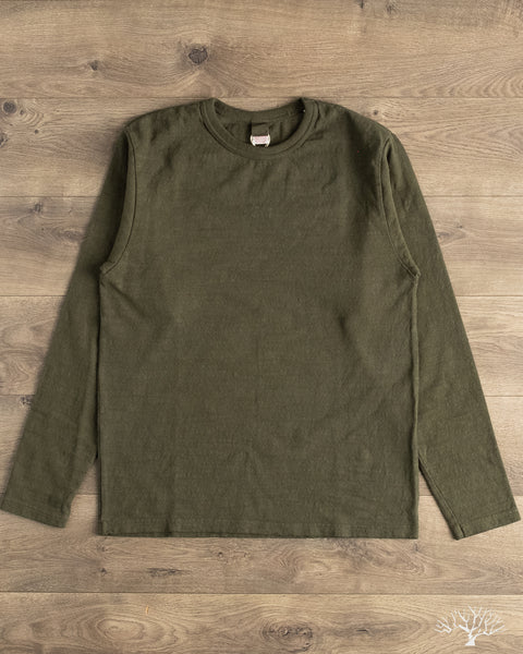 UES - No. 8 Slub Nep Long-Sleeve Tee - Green – Withered Fig