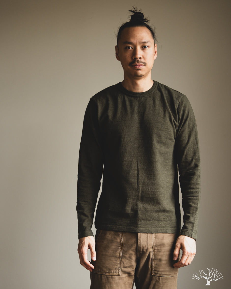 UES No. 8 Slub Nep Long-Sleeve Tee - Green