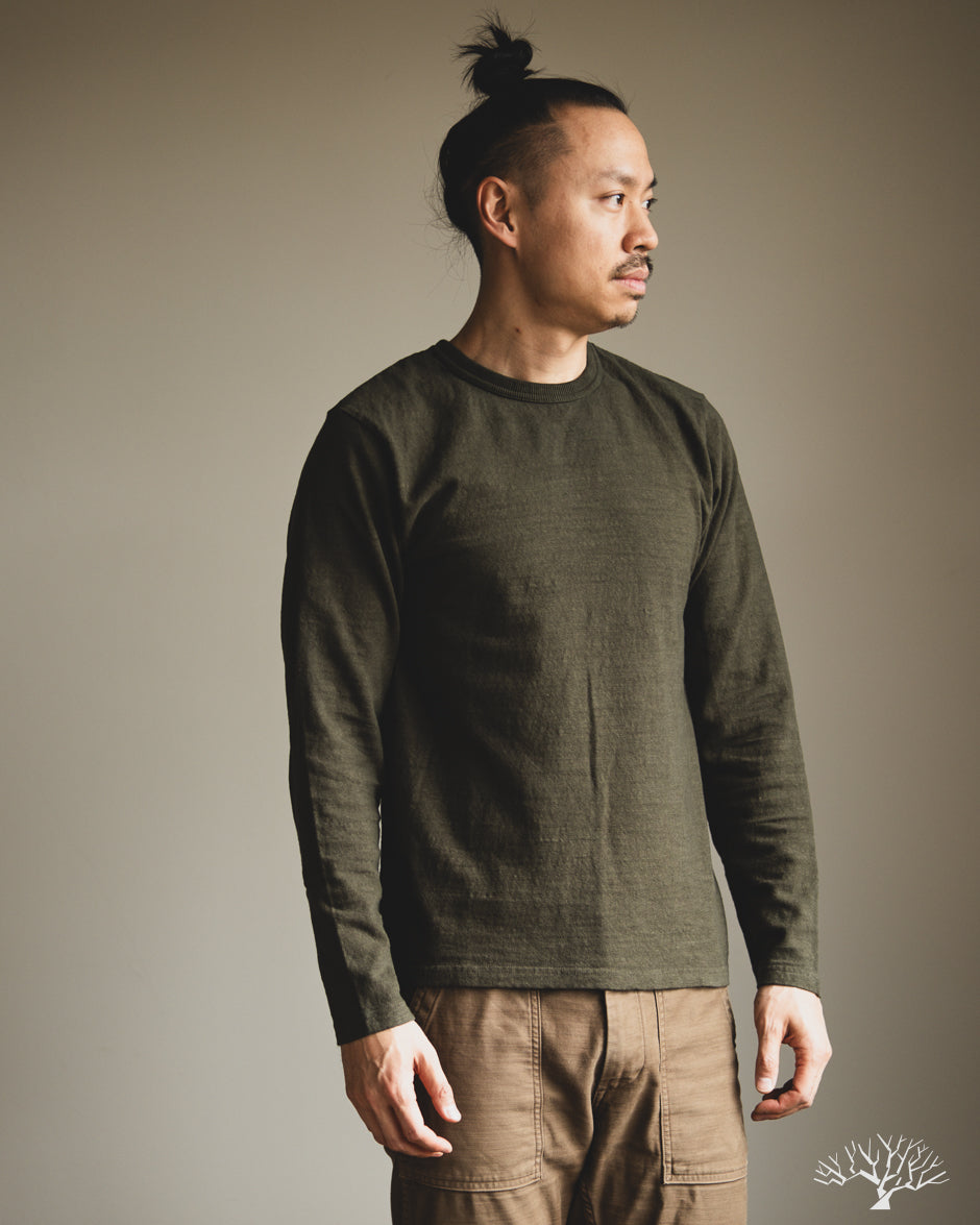 UES No. 8 Slub Nep Long-Sleeve Tee - Green