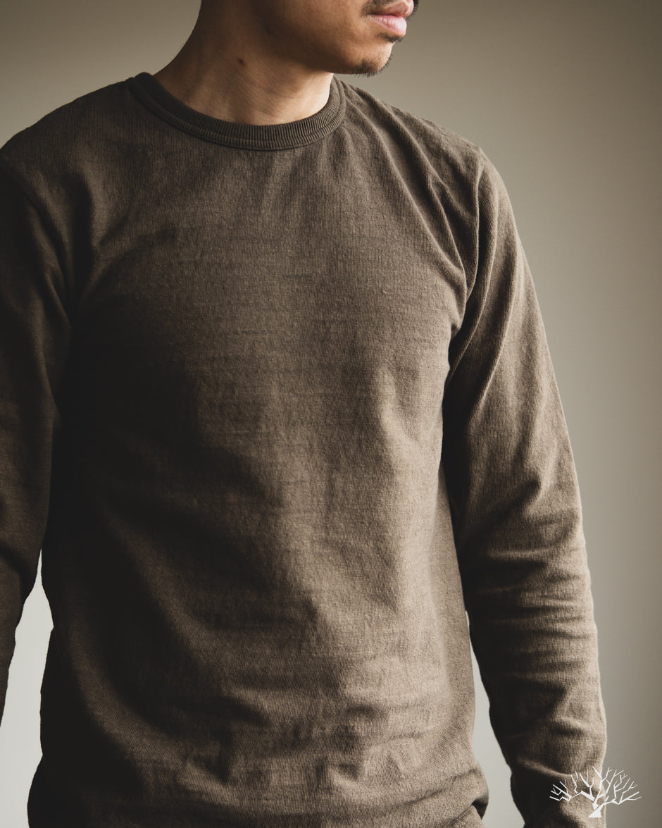 UES No. 8 Slub Nep Long-Sleeve Tee - Olive