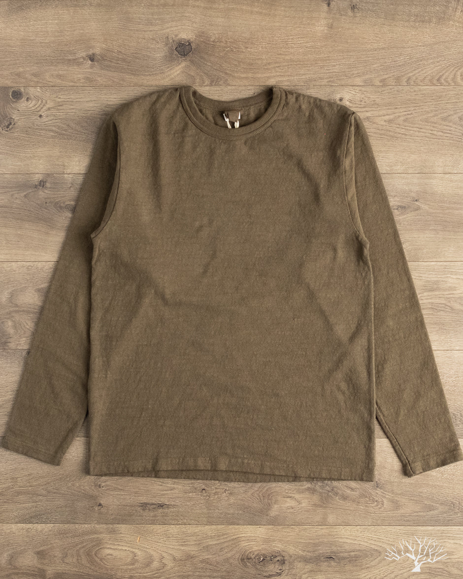 UES - No. 8 Slub Nep Long-Sleeve Tee - Olive – Withered Fig