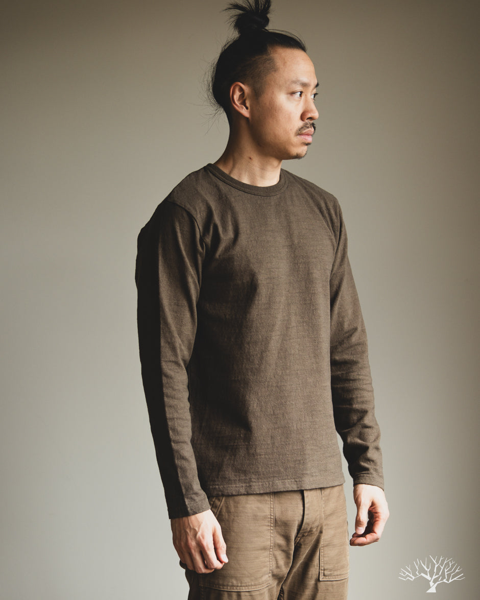 UES No. 8 Slub Nep Long-Sleeve Tee - Olive