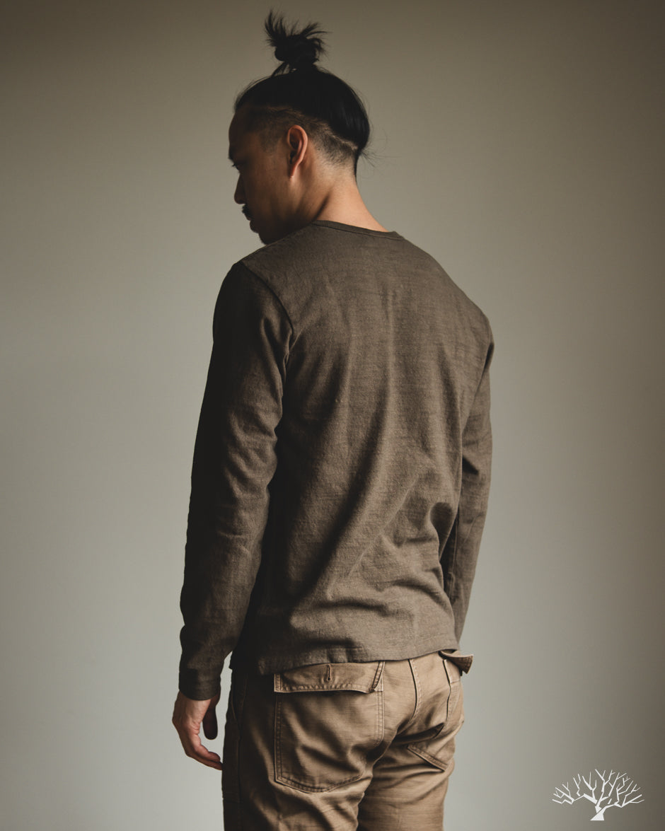 UES No. 8 Slub Nep Long-Sleeve Tee - Olive