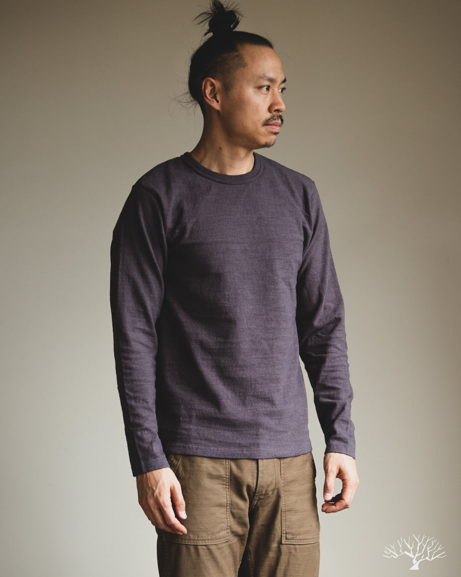 UES No. 8 Slub Nep Long-Sleeve Tee - Purple Navy
