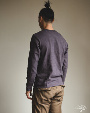 UES - No. 8 Slub Nep Long-Sleeve Tee - Purple Navy – Withered Fig