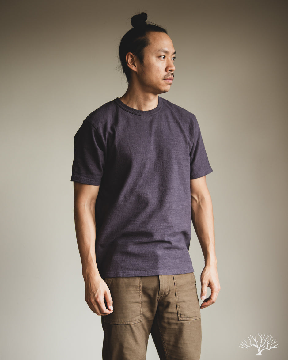 UES No. 8 Slub Nep Tee - Purple Navy