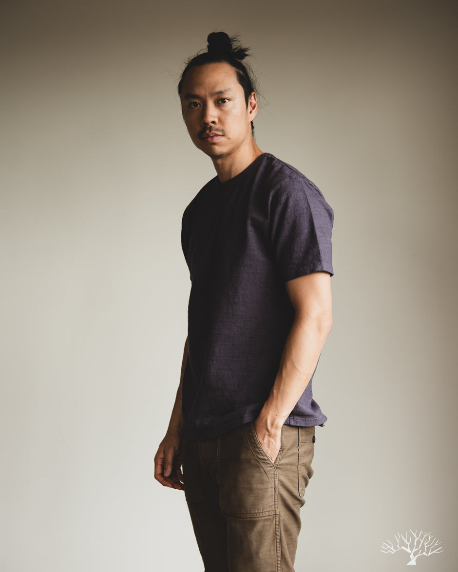 UES No. 8 Slub Nep Tee - Purple Navy
