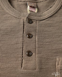 UES Single Rib Knit Long Sleeve Henley T-Shirt - Beige