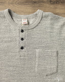 UES Single Rib Knit Long Sleeve Henley T-Shirt - Gray