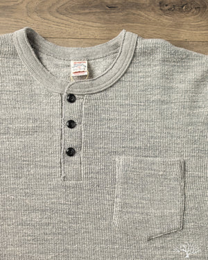 UES - Single Rib Knit Long Sleeve Henley T-Shirt - Gray – Withered Fig