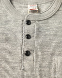 UES Single Rib Knit Long Sleeve Henley T-Shirt - Gray