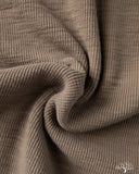 UES Single Rib Knit V-Gusset Long Sleeve T-Shirt - Beige