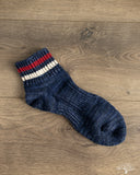 SSX-1 Sneaker Socks - Navy - White/Red Stripes