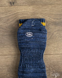 UES SSX-1 Sneaker Socks - Navy - White/Yellow Stripes