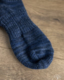 UES SSX-1 Sneaker Socks - Navy - White/Yellow Stripes