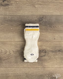 UES SSX-1 Sneaker Socks - White - Navy/Yellow Stripes