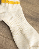 UES SSX-1 Sneaker Socks - White - Navy/Yellow Stripes