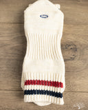 SSX-1 Sneaker Socks - White - Red/Navy Stripes
