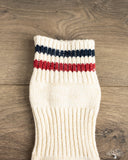 SSX-1 Sneaker Socks - White - Red/Navy Stripes