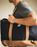 UES Zipper Tote Bag - Denim/Brown
