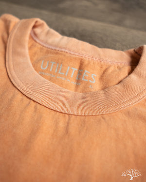 UTILITEES UTIL-HDYE-PCH - 5.5oz Loopwheel Crew Neck T-Shirt - Hand Dyed Peach