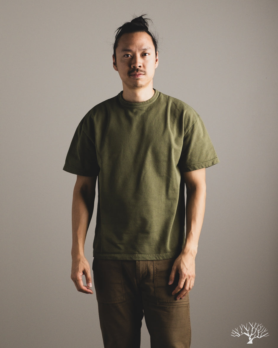 Utilitees UTIL-BT-OLV - 10oz Mini Fleece Crew Neck T-Shirt - Olive
