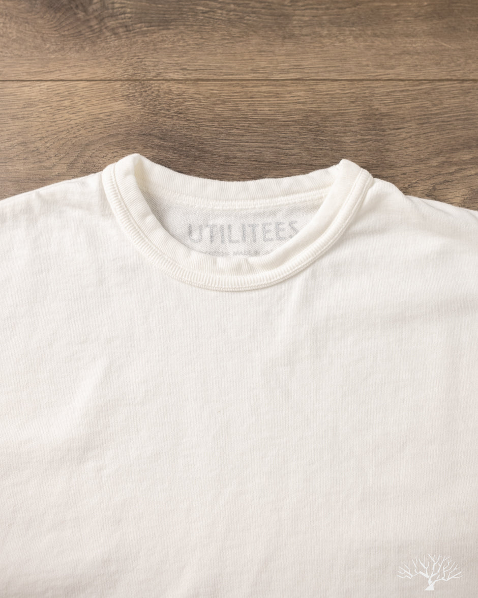 Utilitees UTIL-BT-WHT - 10oz Mini Fleece Crew Neck T-Shirt - White