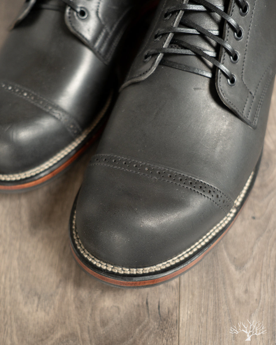Viberg for Withered Fig Service Boot - Black Waxed Horsebutt - 2040