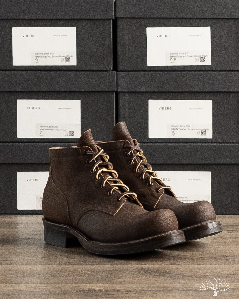 VIBERG ヴィバーグ スエード マウンテンブーツ Viberg - Service Boot - Washed Brown Waxed Flesh - 310 (Seconds